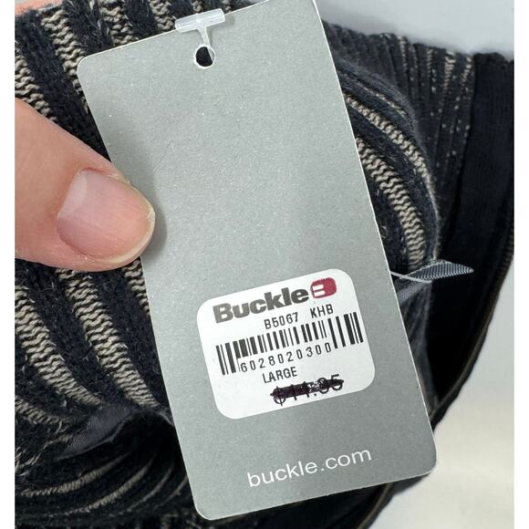 VTG Y2K BKE by Buckle Quarter Zip Sweater Mens L Black Gray NEW Knit Pullover - Picture 9 of 9